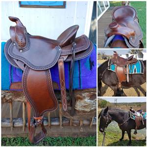 Stampede Leather Western Saddle for sale