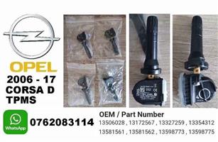 Opel Corsa D TPMS tyre pressure monitor sensors and valve stems