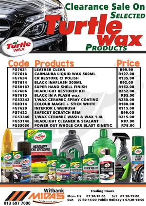 Midas Witbank Turtle Wax Clearance special