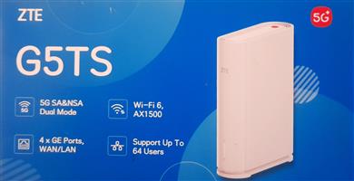 ZTE G5TS 5G CPE WiFi 6 Router. Item purchased brand new on the 20-03-2026. Origi