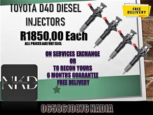 TOYOTA D4D Diesel Injectors on sale - 6 month warranty