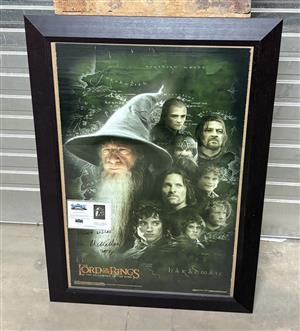 Ian McKellen Signed The Lord of the Rings: The Fellowship of the Ring Poster