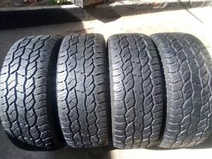 Set of 265/60/18 Cooper Discoverer A/T3 4X4 tyres for sell with about 85% threads life left on them