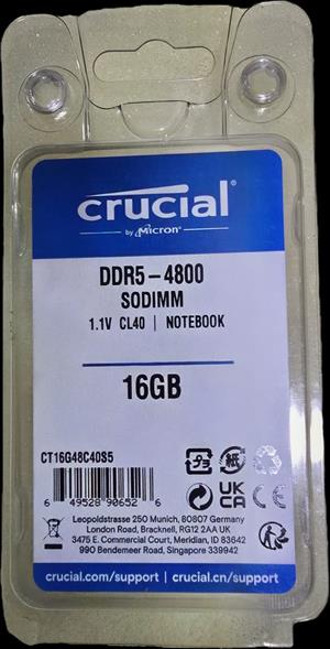 16GB RAM DDR5 4800mHz SODIMM