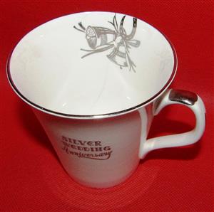 Silver Wedding Anniversary Tea Cup - Royal Stafford Bone China