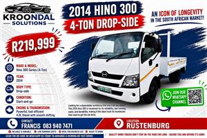 2014 Toyota Hino 300 4 ton drop-side truck