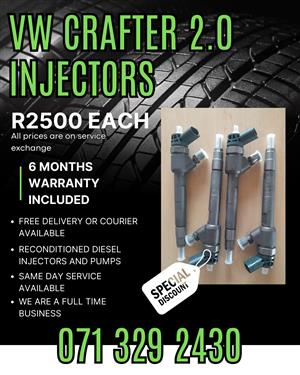 VW CRAFTER 2.0 INJECTORS FOR SALE WITH WARRANTY INCLUDED 