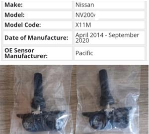 Nissan NV200 TPMS tyre pressure monitor sensors 