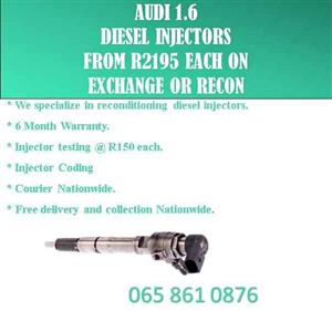 Audi 1.6 diesel injectors for sale we sell on exchange or reconditioning your injectors