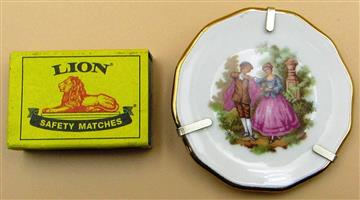 Limoges Miniature Porcelain Display Plate with Wall Mount - made in France