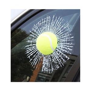 3D Simulation Tennis Ball Window Crack Sticker Set