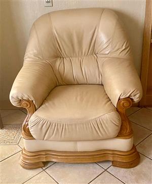 Antique Genuine Leather 3 Piece Lounge Suite