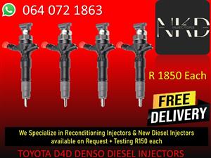 DIESEL INJECTORS FOR TOYOTA D4D DENSO DIESEL INJECTORS FOR SALE