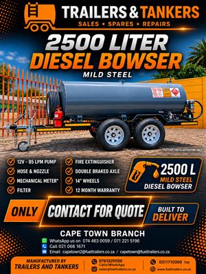 2500 LITER MILD STEEL DIESEL BOWSER