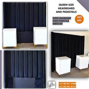 Queen, king size Headboards and pedestals 