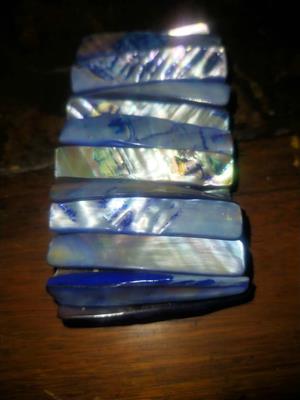 Vintage Mother of pearl stretch cuff bracelet 1960s