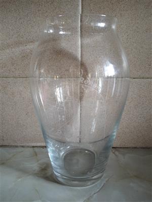 Vintage Commemorative Engraved Bob van Renen Stadium Glass Vase