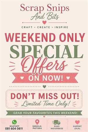 Scrapbooking supplies weekend specials
