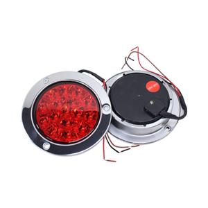 Universal 4″ Red LED Truck Light with Chrome Trim (Pair)