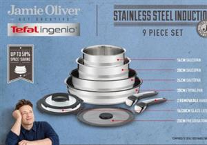 Jamie Oliver By Tefal Ingenio Stainless Steel 9 Piece Set