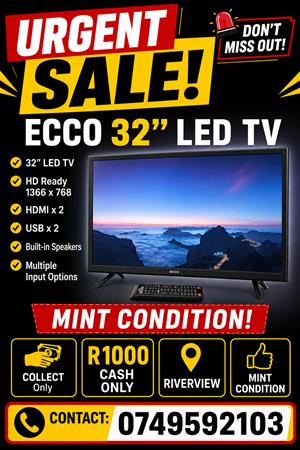 ECCO 32 INCH LCD TV : MINT CONDITION