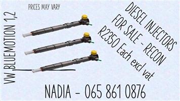 Volkswagen 1.2 Blue motion diesel injectors for sale, we sell on exchange or recon.