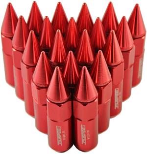 20pcs Aluminum Wheel Nuts Spikes Red
