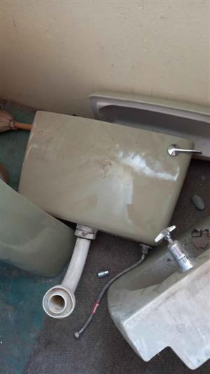 Toilet pan comp with fittings