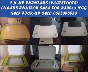 2 X hp printers for sale (voetstoots)