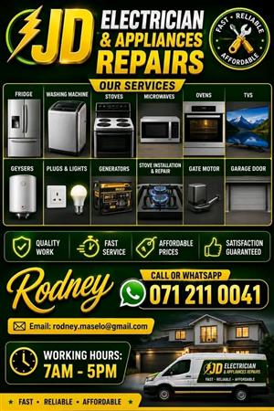JD electrician and appliance repair 