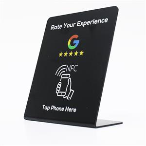 Google Review NFC Table Top Display Tap & Review Stand (Black Edition)14X12 CM
